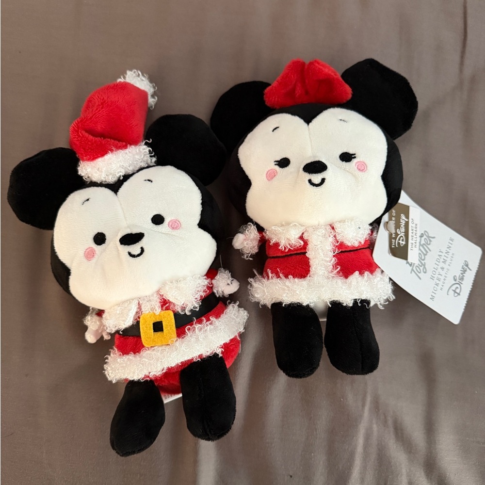 Hallmark Holiday Mickey & Minnie Magnetic Plush - Red and Black